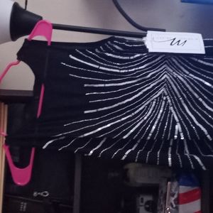 Floor length black sequined size Small dress